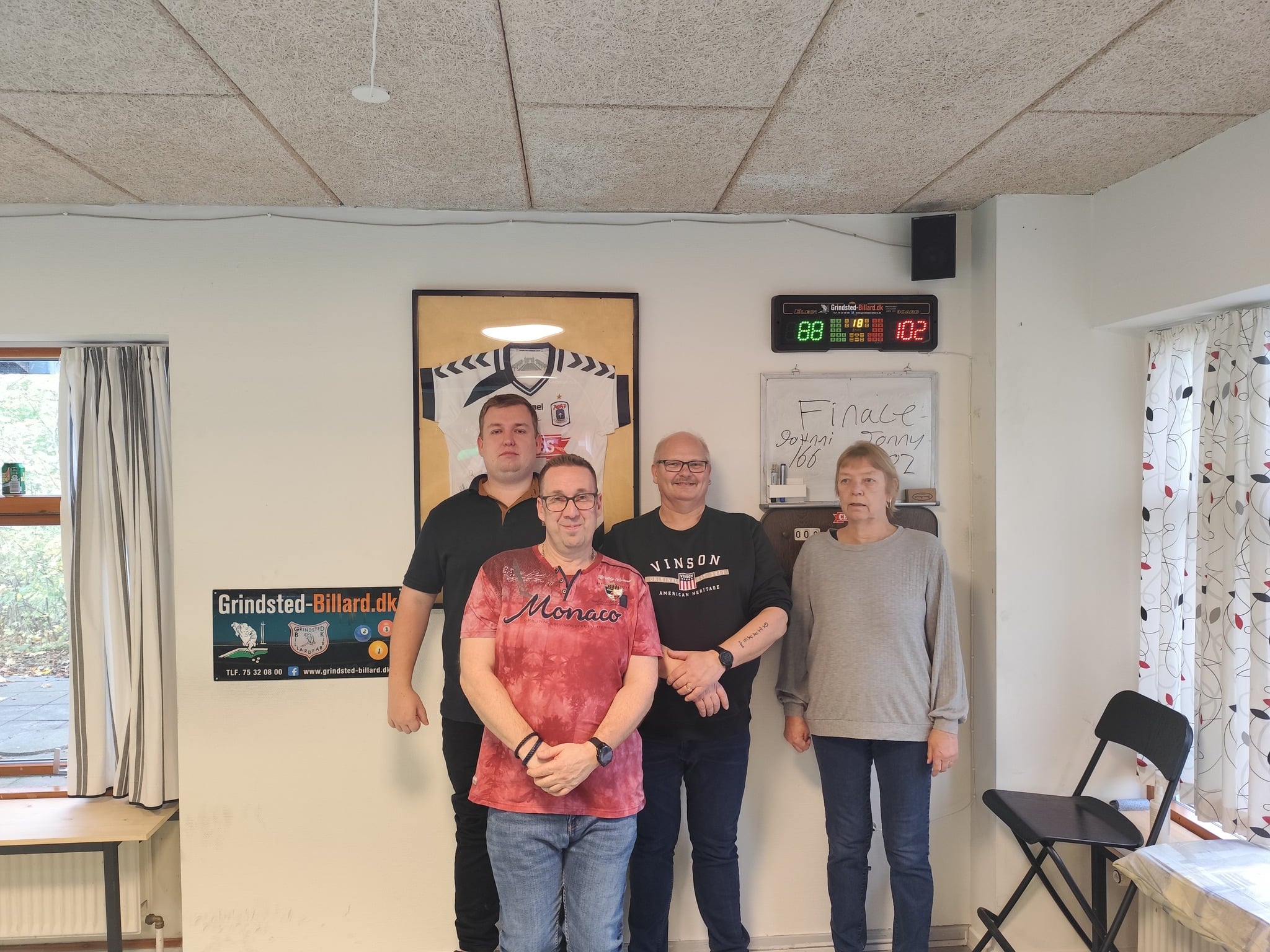 Finale 1.pladsen. Tonny 2.pladsen. Johnni 3.pladsen. Kristian 4.pladse. Eva.